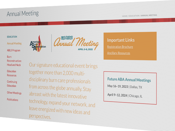 Screenshot of ABA annual meeting webpage