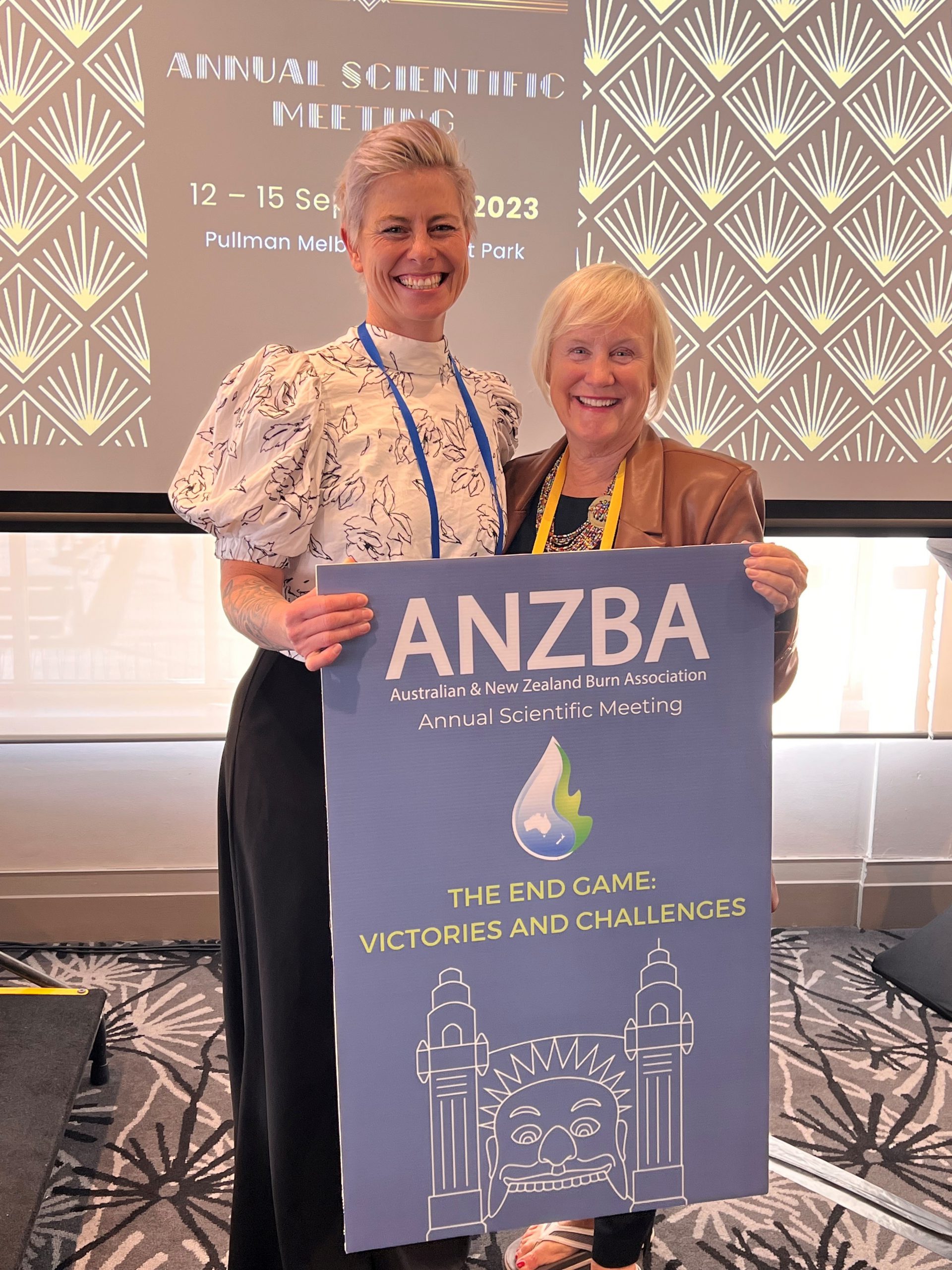 Dr. Nikki Allorto and Gretchen Carrougher and ANZBA 2022