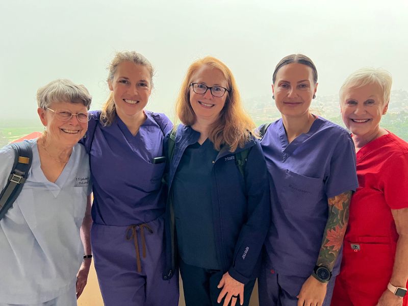 Gretchen Carrougher and a surgical team in Uganda